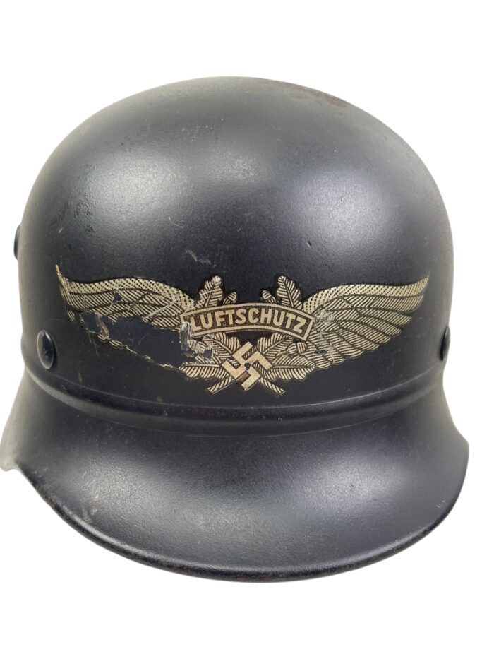 Duitse WO2 Beaded M40 Luftschutz helm - Afbeelding 3