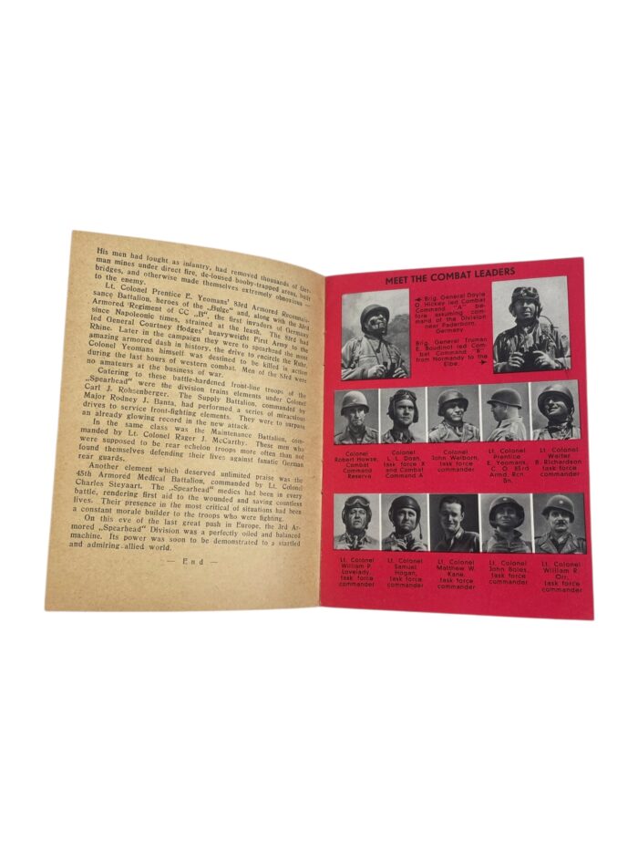 Amerikaans WO2 3rd Armored Division boekje - Afbeelding 3