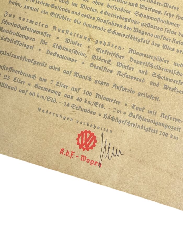 Duitse WO2 Volkswagen Kever brochure - Afbeelding 5