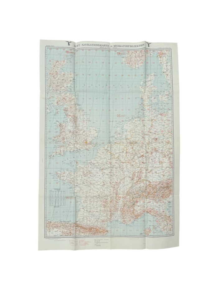 Duitse WO2 Luftwaffe navigatiekaart Europa