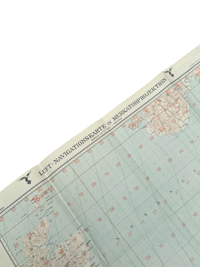 Duitse WO2 Luftwaffe navigatiekaart Europa - Afbeelding 2