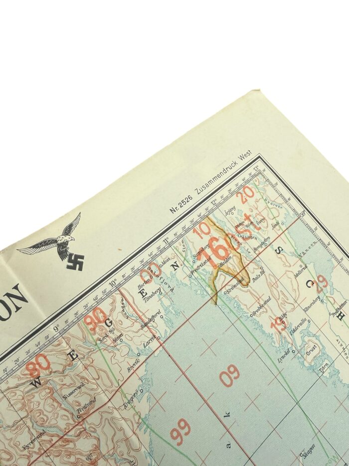 Duitse WO2 Luftwaffe navigatiekaart Europa - Afbeelding 3
