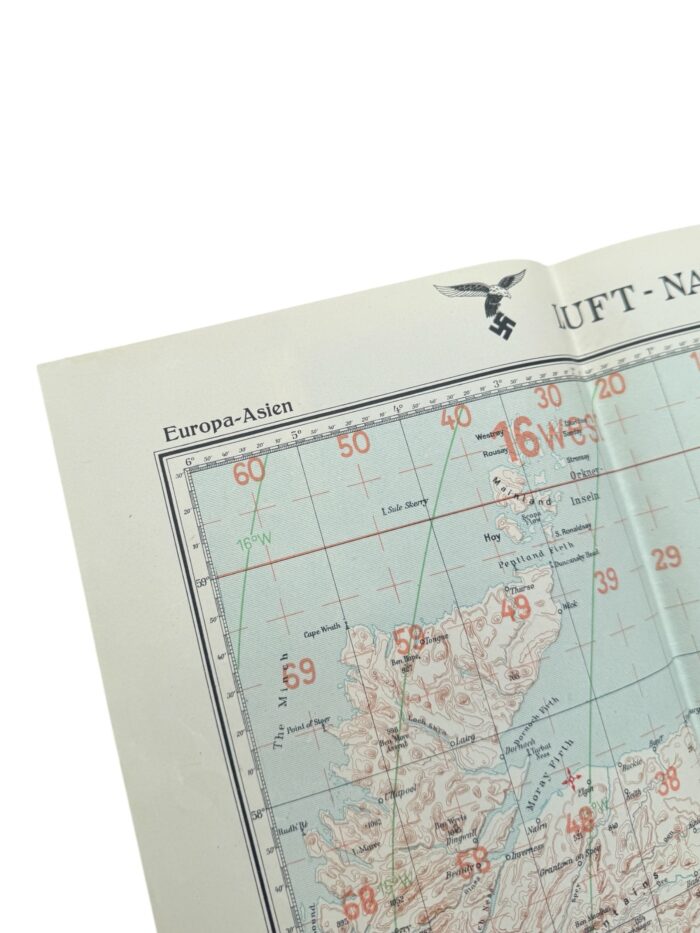 Duitse WO2 Luftwaffe navigatiekaart Europa - Afbeelding 4
