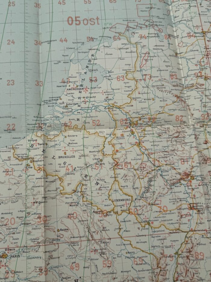 Duitse WO2 Luftwaffe navigatiekaart Europa - Afbeelding 8