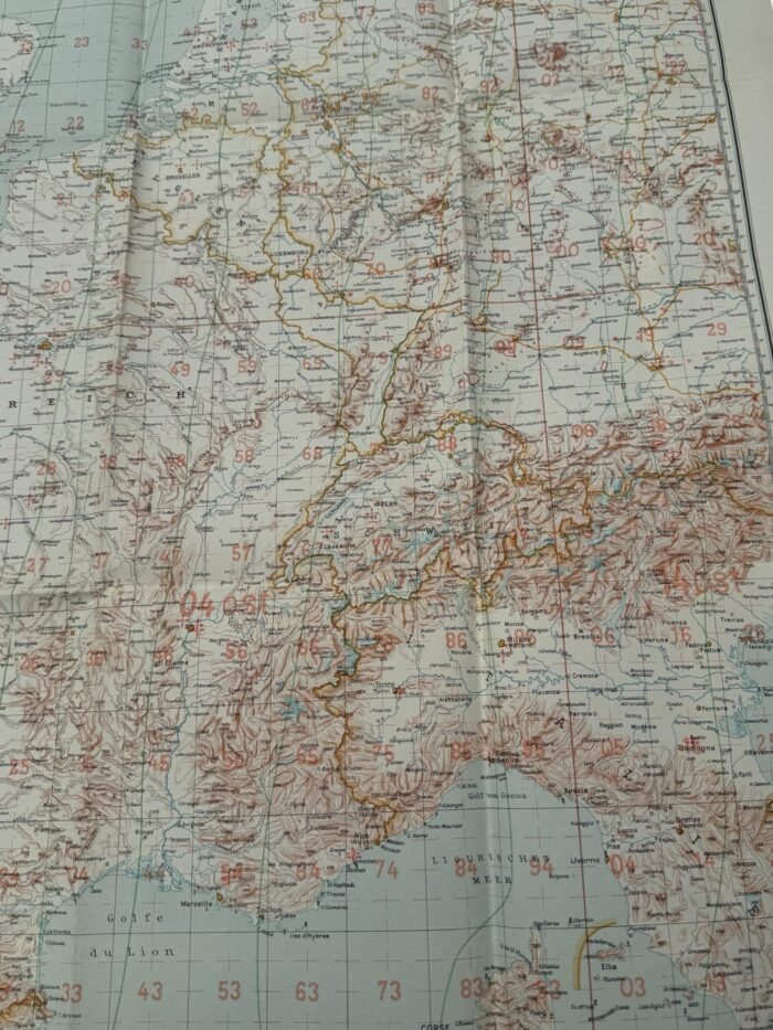 Duitse WO2 Luftwaffe navigatiekaart Europa - Afbeelding 10