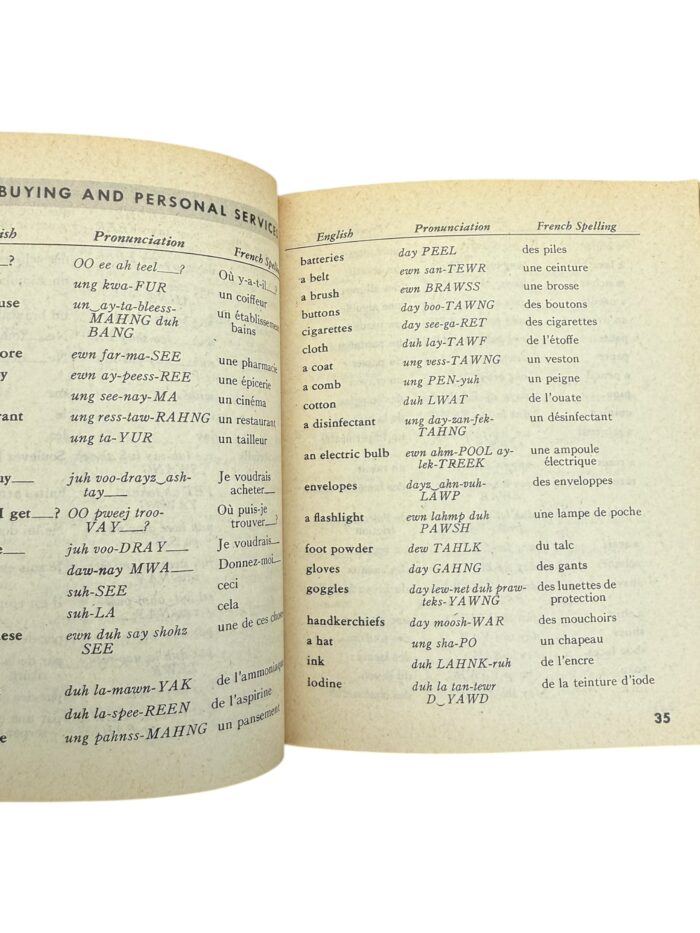 Amerikaans WO2 Phrase Book French - Afbeelding 3