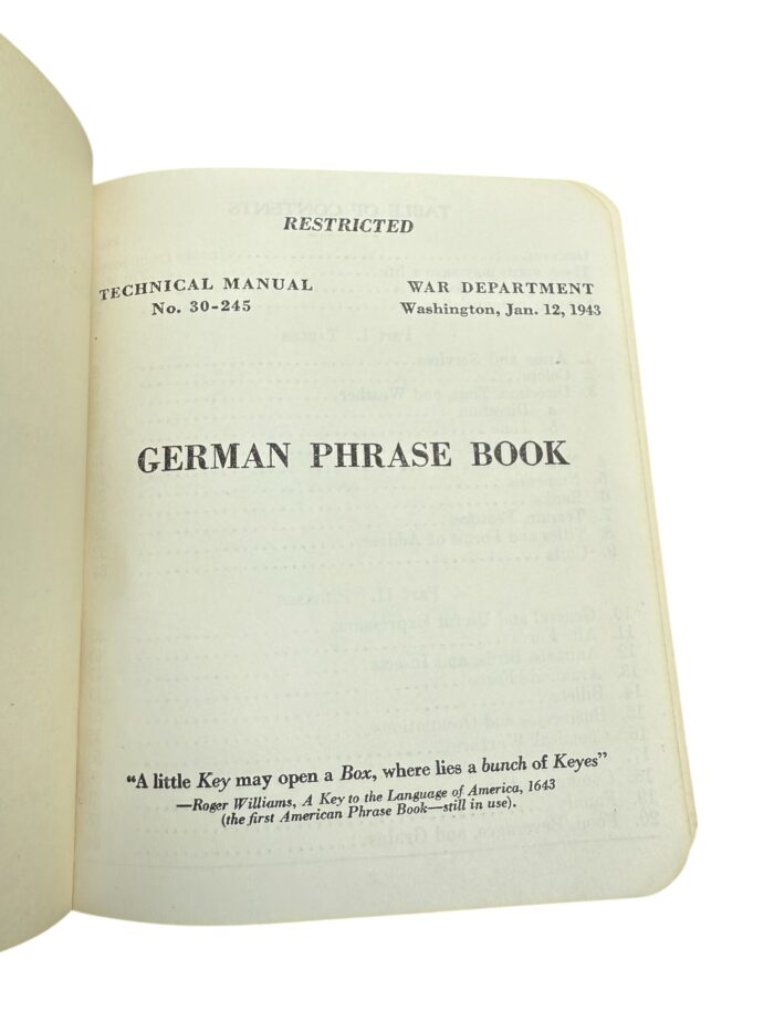 Amerikaans WO2 Phrase Book German - Afbeelding 3