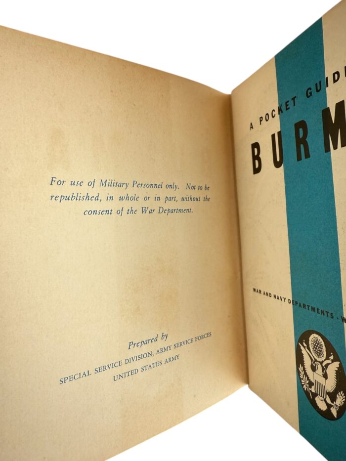 Amerikaanse WO2 Pocket Guide to Burma - Afbeelding 2