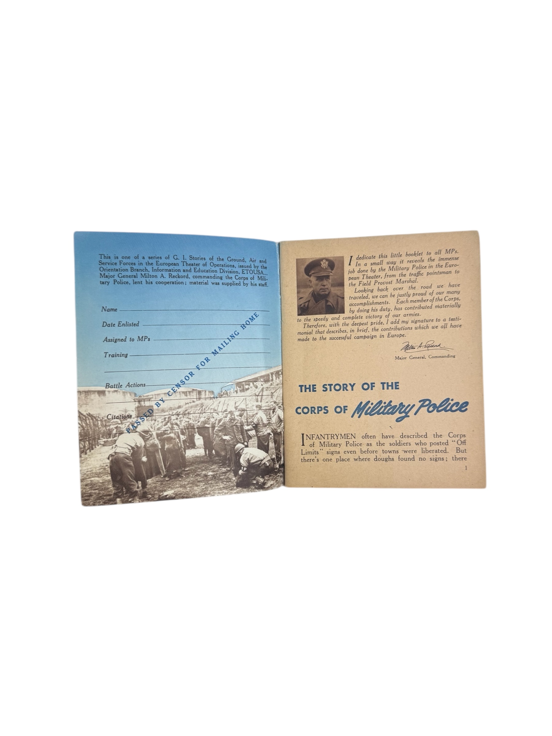 Amerikaans WO2 Military Police boekje - Afbeelding 2