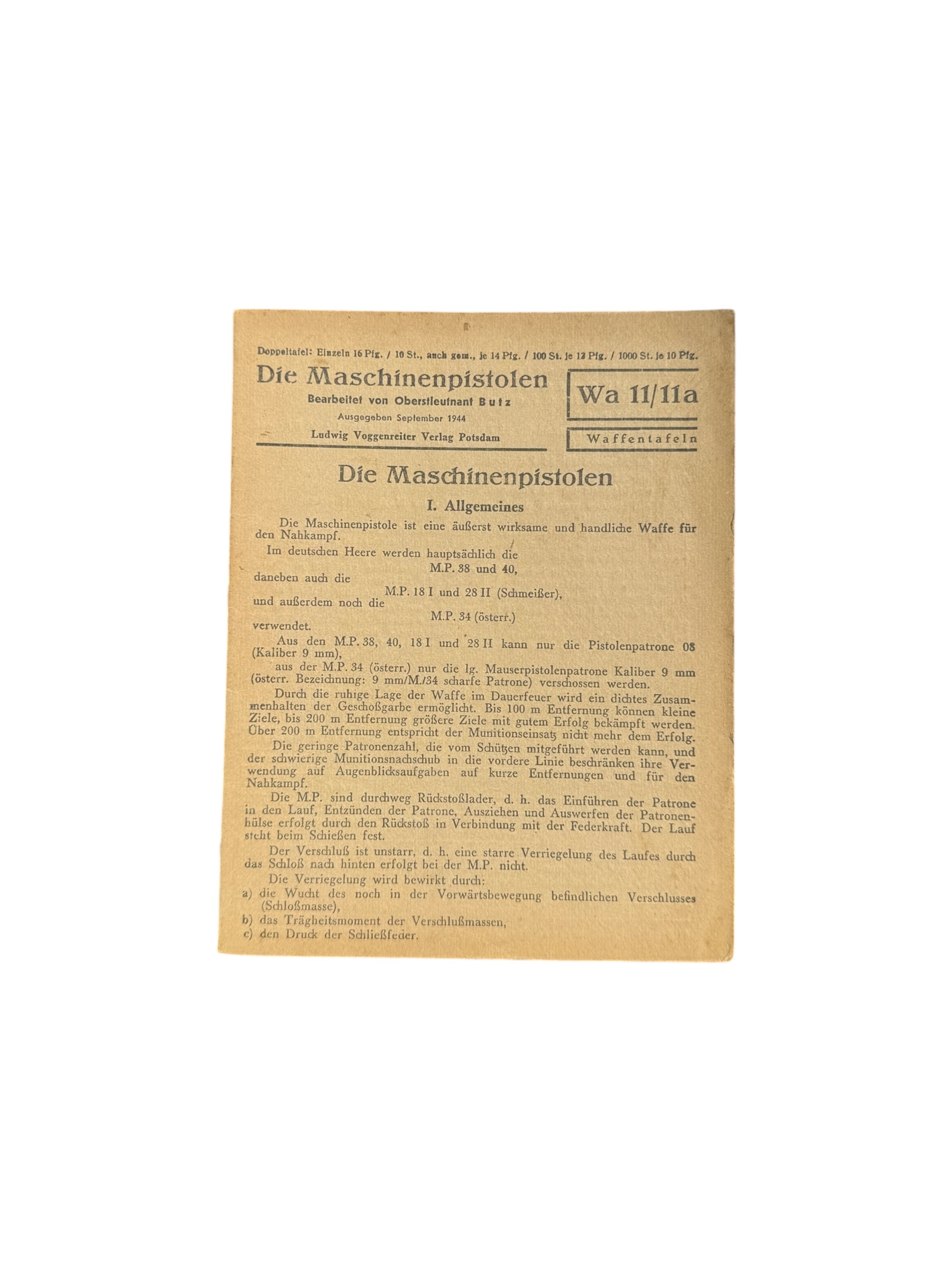 Duitse WO2 MP40 handleiding