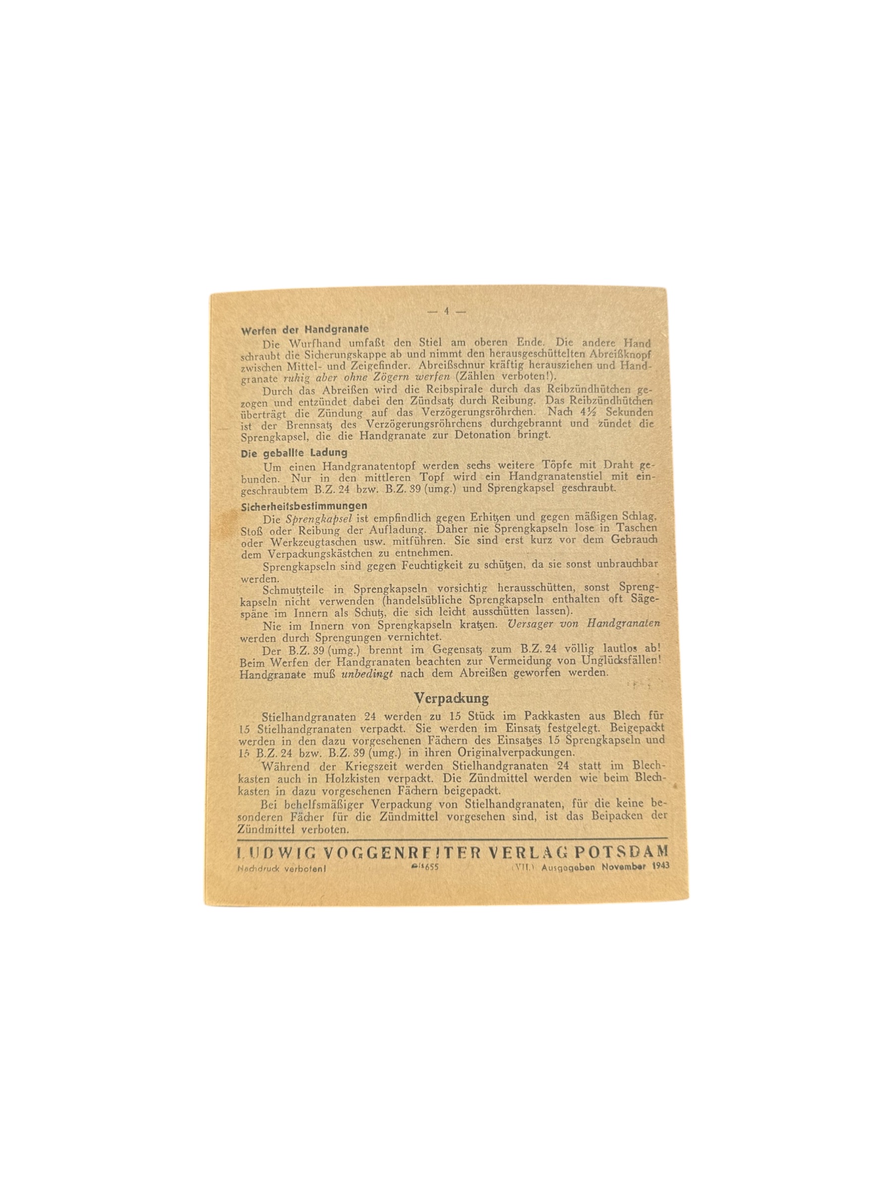 Duitse WO2 Stielhandgranate handleiding - Afbeelding 3