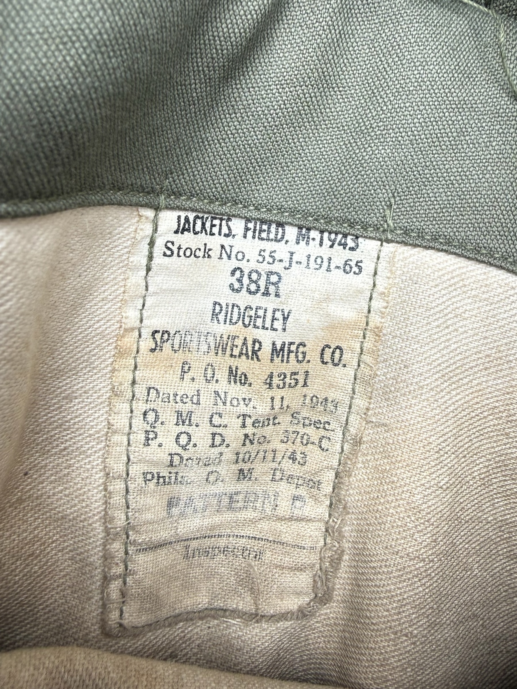 Amerikaanse WO2 M43 Field Jacket - Afbeelding 7